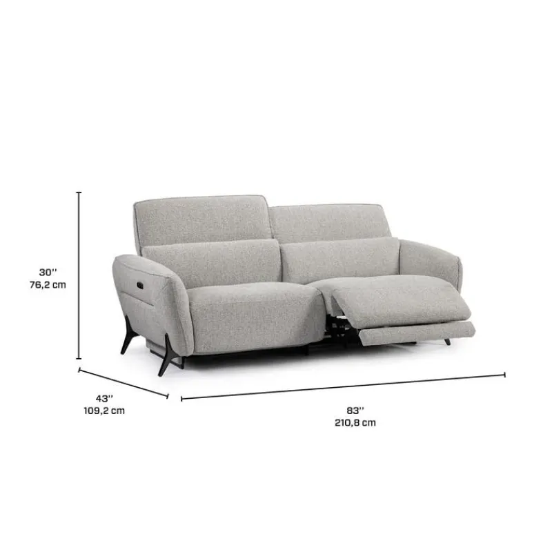 HTL Power Reclining Sofa with Adjustable Headrests - Fabric