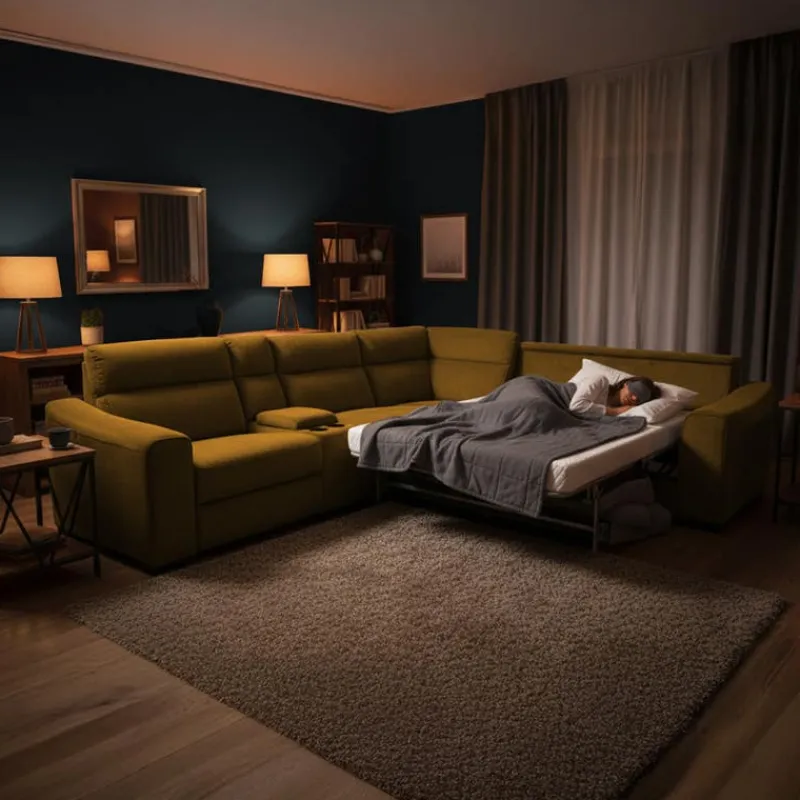 Power Reclining Sleeper Sectional with Console - 6 pcs