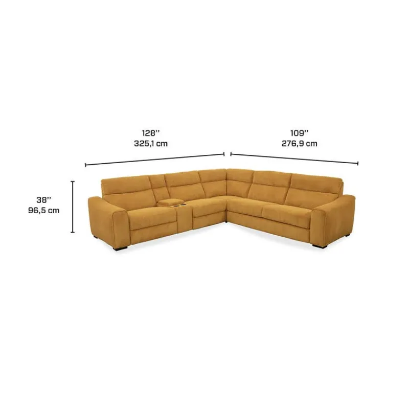 Power Reclining Sleeper Sectional with Console - 6 pcs