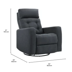 Power Rocker Swivel Recliner with Adjustable Headrest