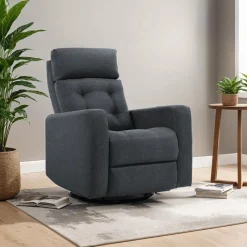 Power Rocker Swivel Recliner with Adjustable Headrest