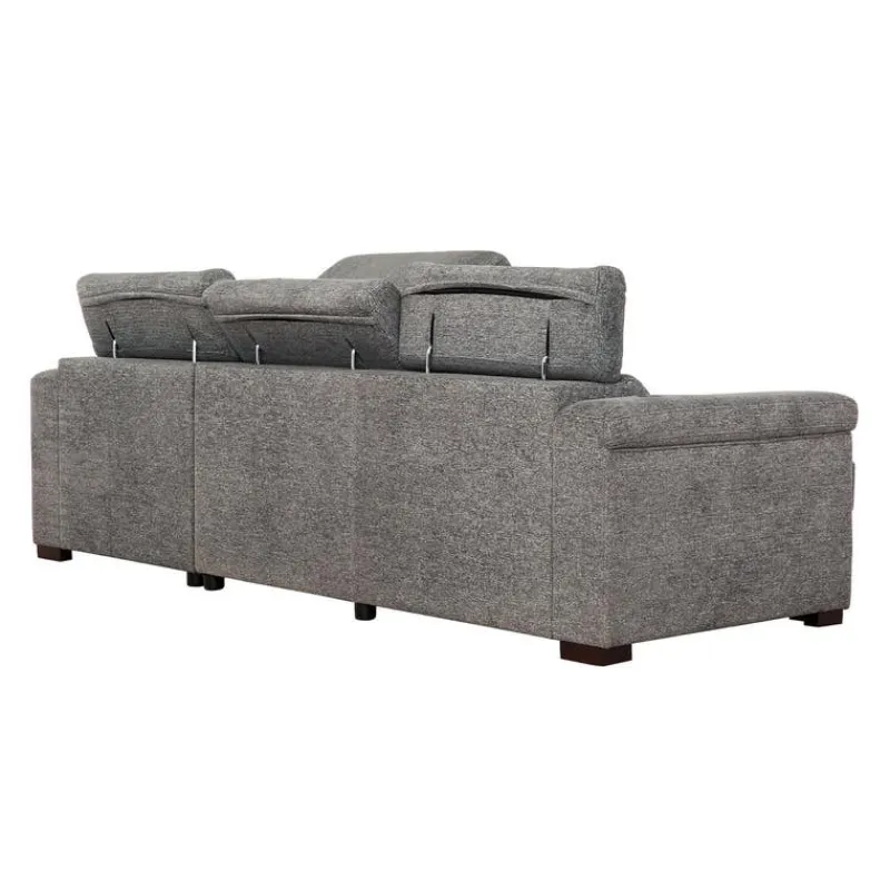 Power Sectional Bed with Sliding Seats and Storage Chaise