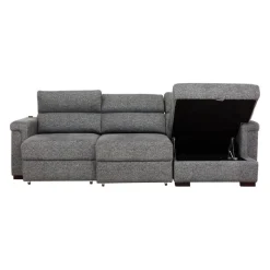 Power Sectional Bed with Sliding Seats and Storage Chaise