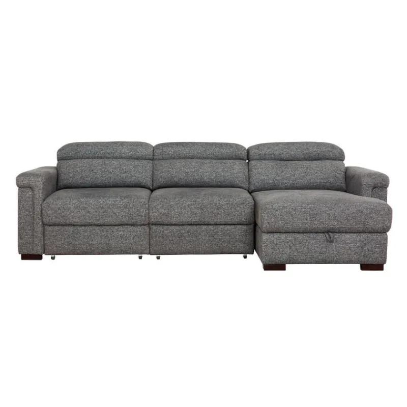 Power Sectional Bed with Sliding Seats and Storage Chaise