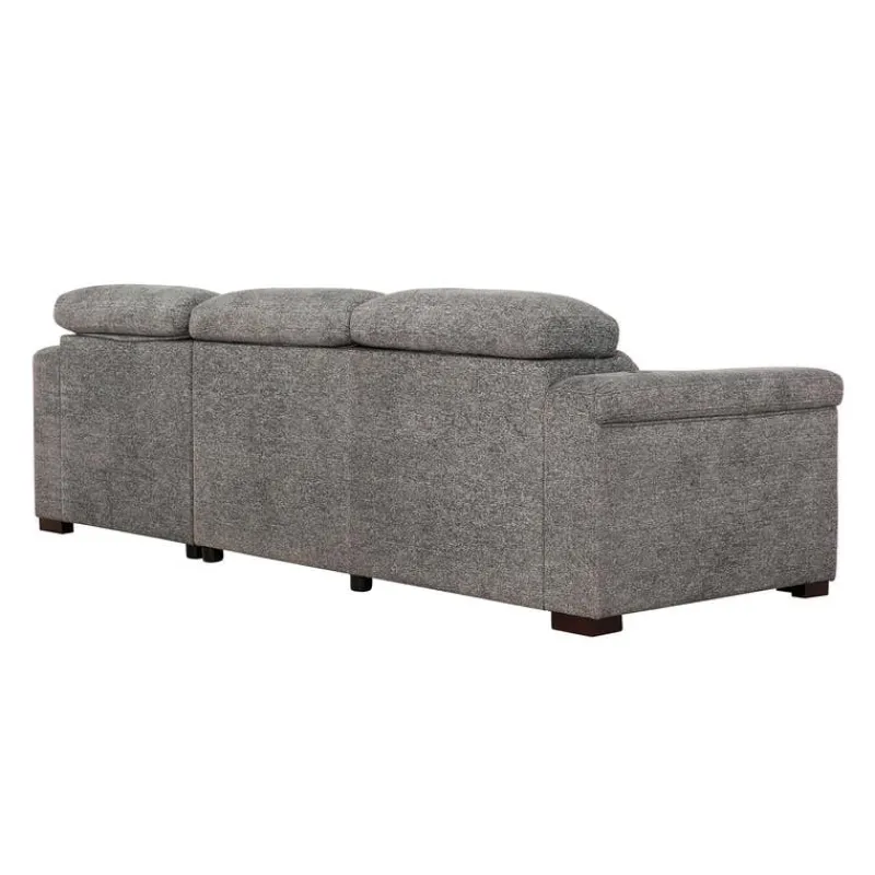 Power Sectional Bed with Sliding Seats and Storage Chaise