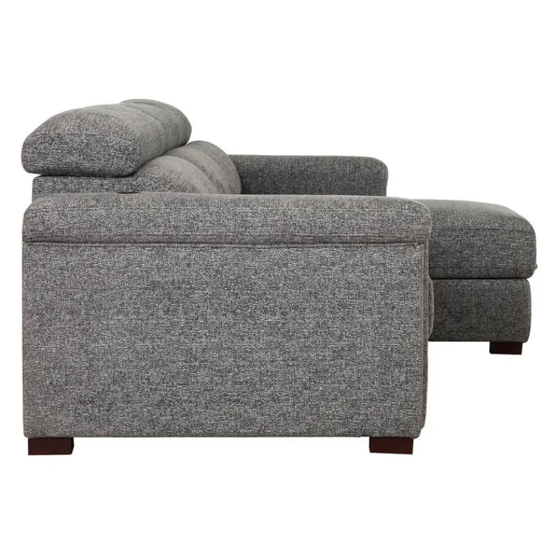 Power Sectional Bed with Sliding Seats and Storage Chaise