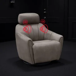 Power Swivel Recliner with Built-In Audio System -