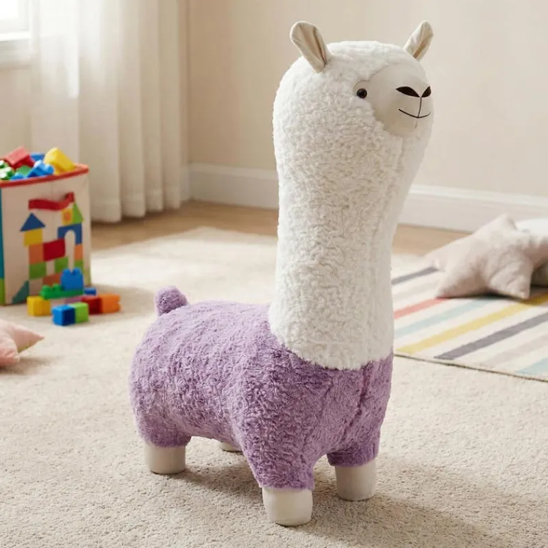 Llama-Shaped Kids Pouf – 28.3" x 15" x 44.1"