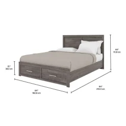 Queen Bed 60" - Grey