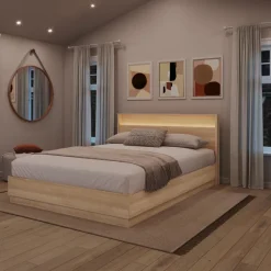 Nexera Queen Bed and Headboard with Integrated Light (60") -