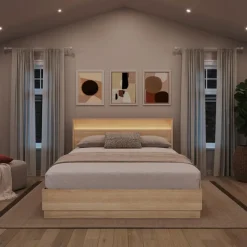 Nexera Queen Bed and Headboard with Integrated Light (60") -