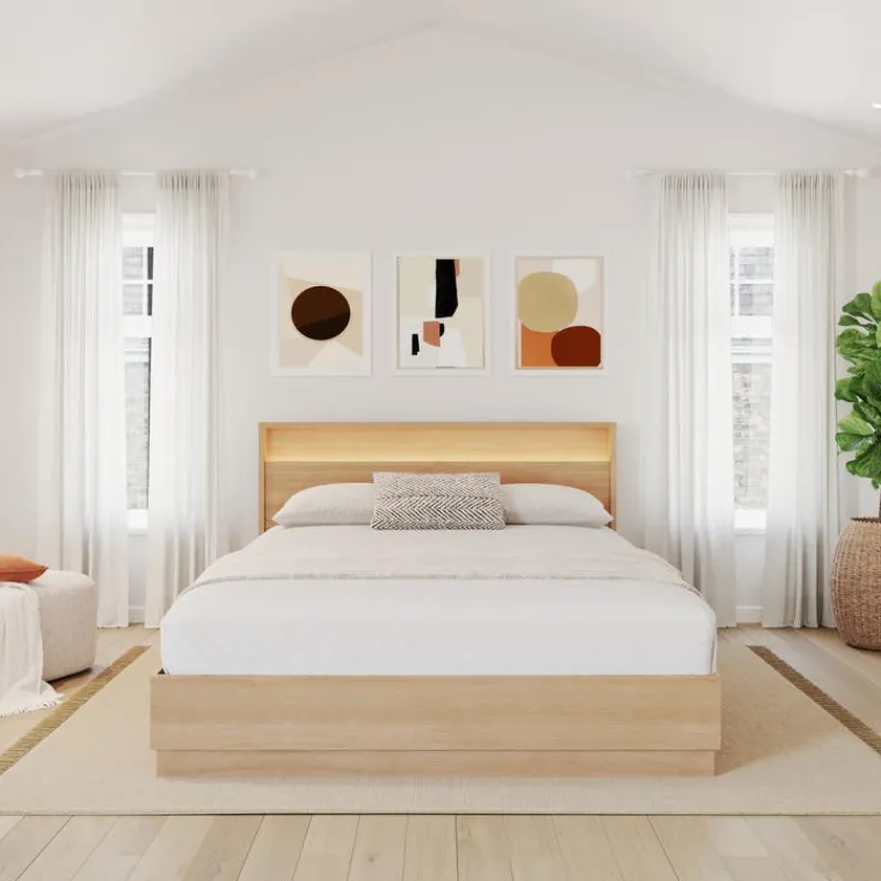 Nexera Queen Bed and Headboard with Integrated Light (60") -
