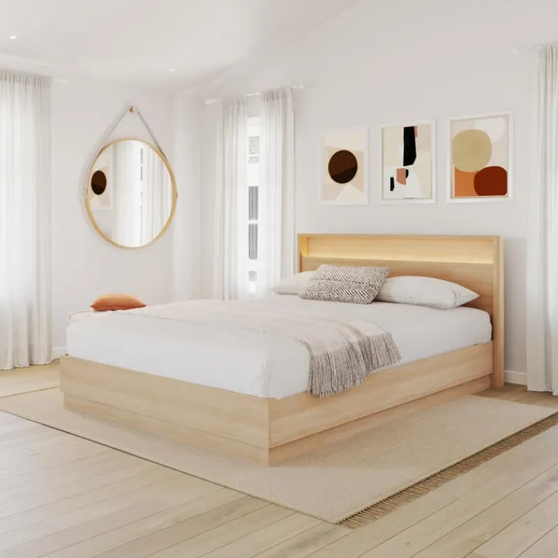 Nexera Queen Bed and Headboard with Integrated Light (60") -