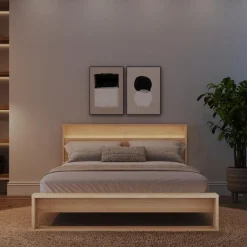 Nexera Queen Bed and Headboard with Integrated Light (60