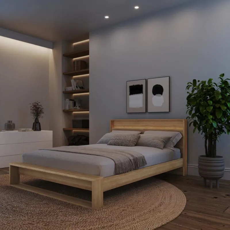 Nexera Queen Bed and Headboard with Lighting (60") -