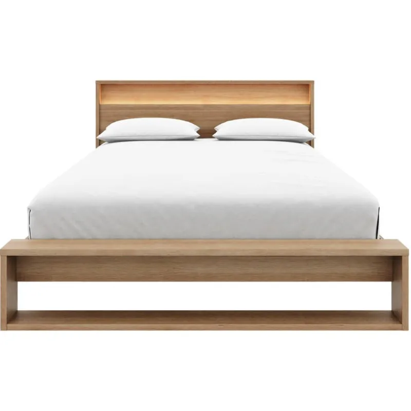 Nexera Queen Bed and Headboard with Lighting (60") -