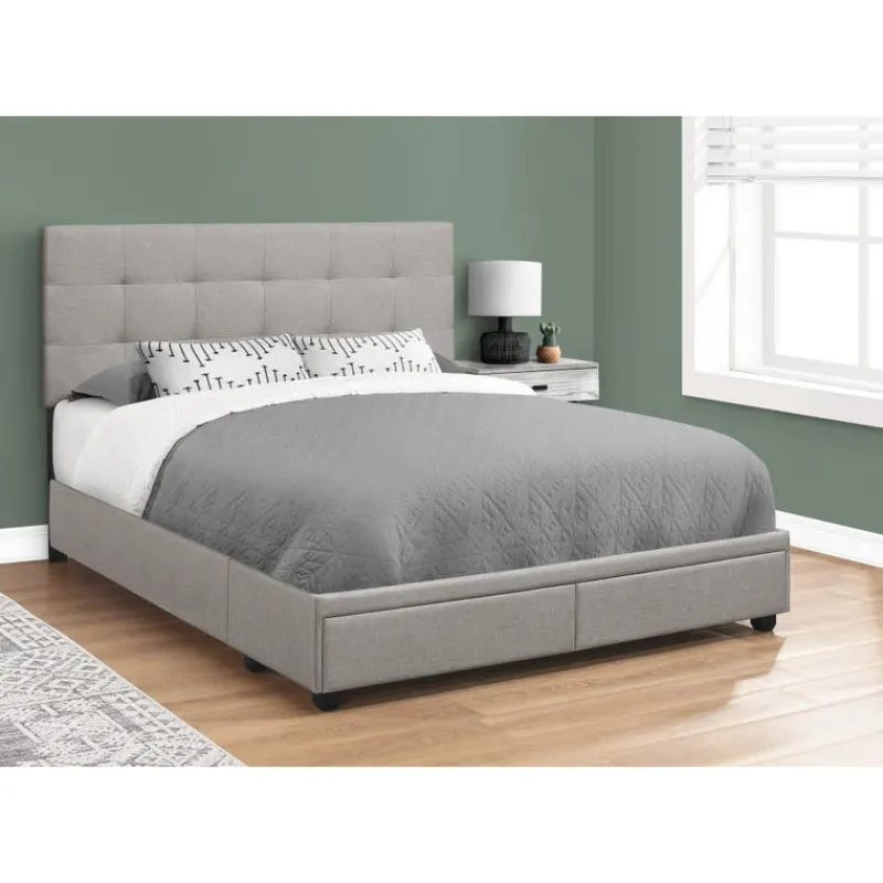 Monarch Queen Bed with 2-Drawer Storage and Headboard (60") -