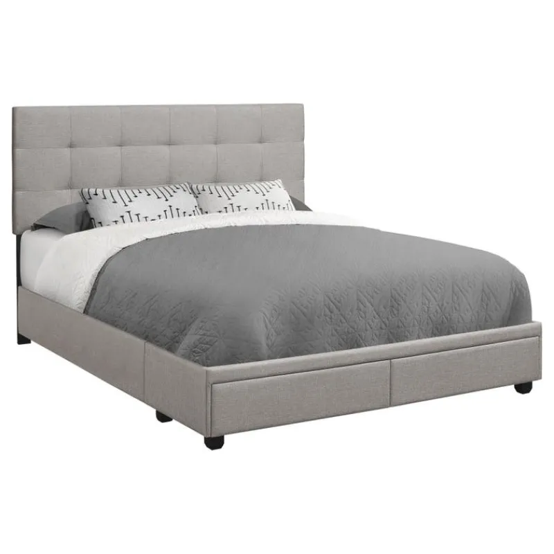 Monarch Queen Bed with 2-Drawer Storage and Headboard (60") -