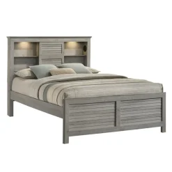 Queen Bed with Multifunctional Headboard with Speakers - 60