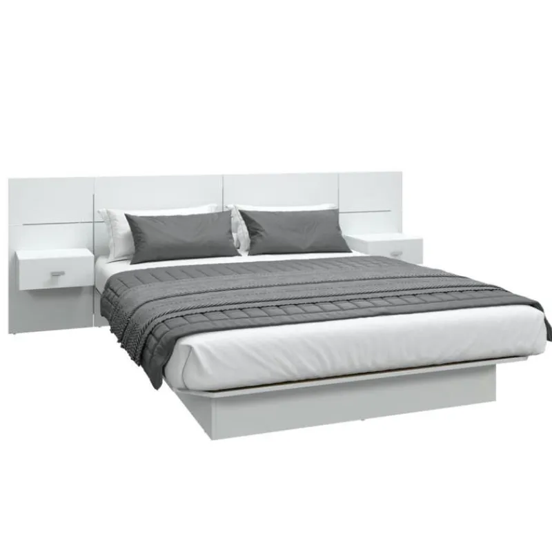 SUA-V Queen Bed with Wall Units and Nightstands (60")