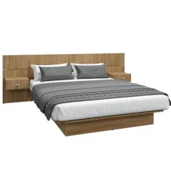 SUA-V Queen Bed with Wall Units and Nightstands (60