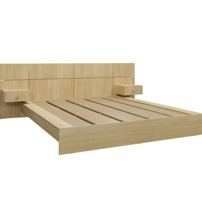 SUA-V Queen Bed with Wall Units & Nightstands (60")