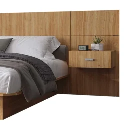 SUA-V Queen Bed with Wall Units and Nightstands (60")