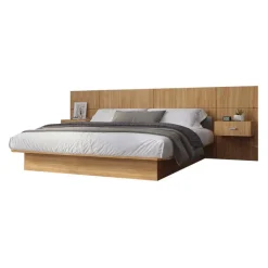 SUA-V Queen Bed with Wall Units and Nightstands (60