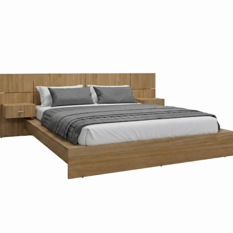 SUA-V Queen Bed with Wall Units & Nightstands (60")