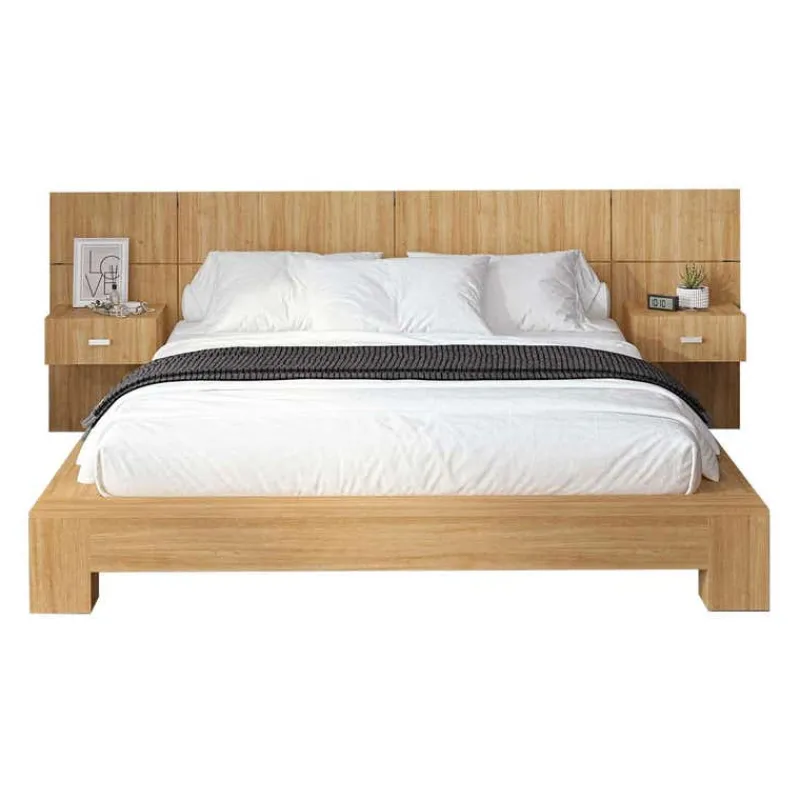 SUA-V Queen Bed with Wall Units and Nightstands (60")