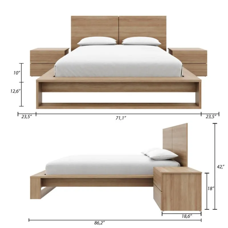 Nexera Queen Bedroom Set (60") - 4 pcs -