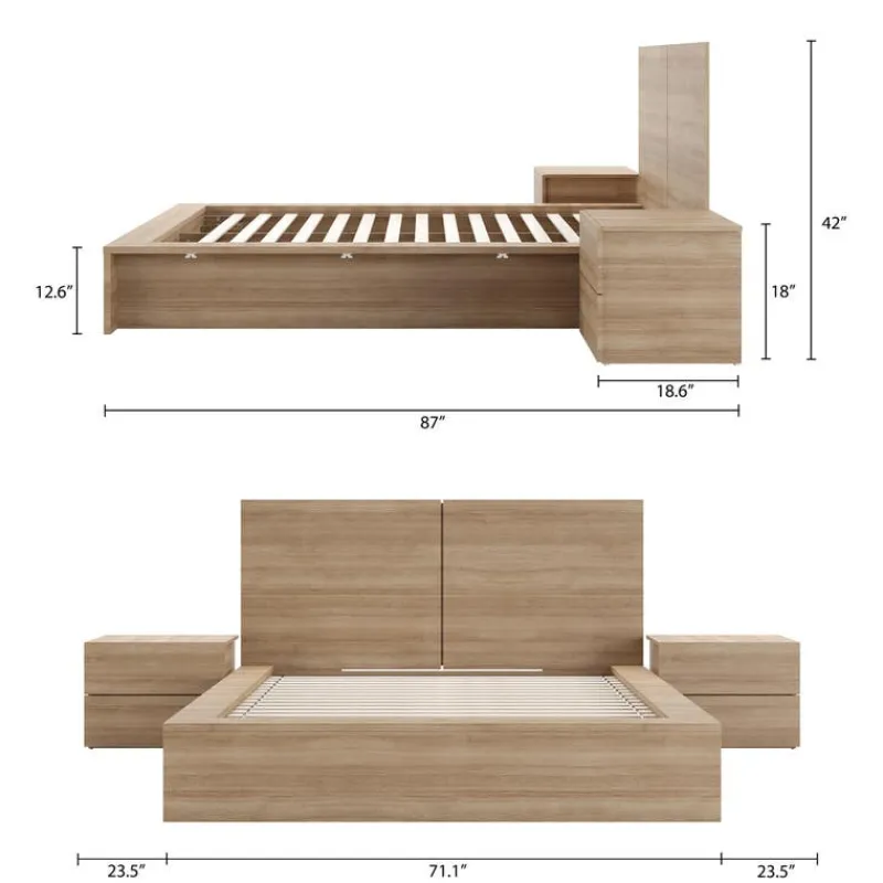 Nexera Queen Bedroom Set (60") - 4 pcs -