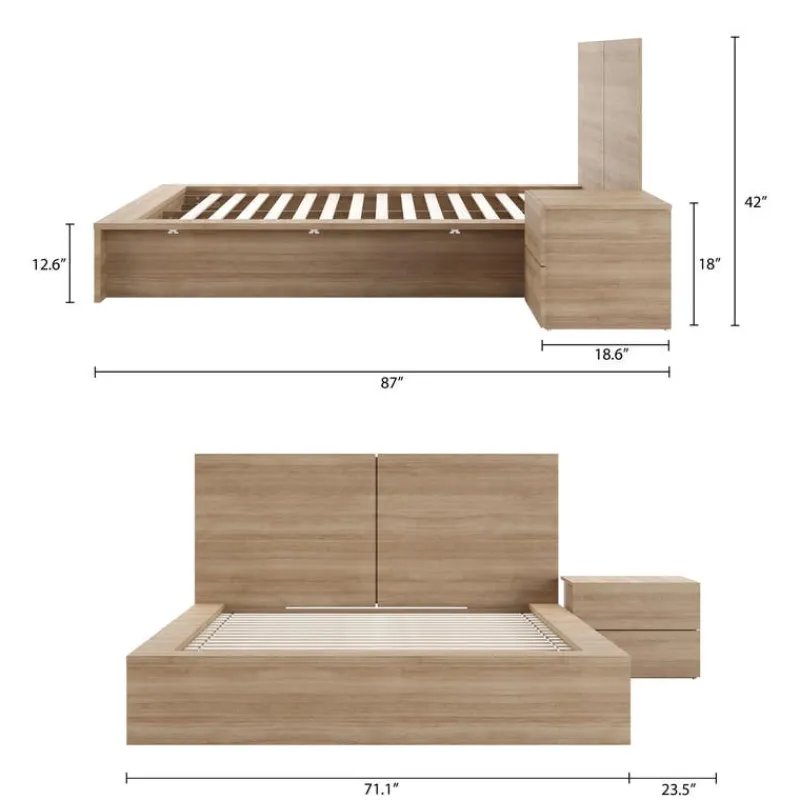 Nexera Queen Bedroom Set (60") - 3 pcs -