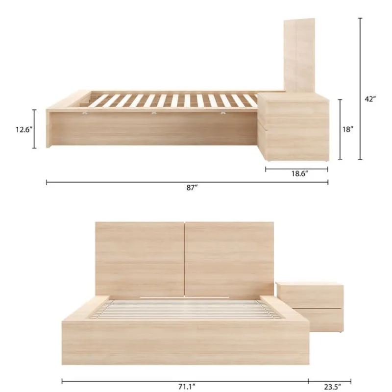 Nexera Queen Bedroom Set (60") - 3 pcs -