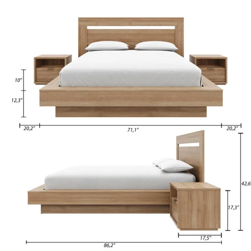 Nexera Queen Bedroom Set (60") - 4 pcs -