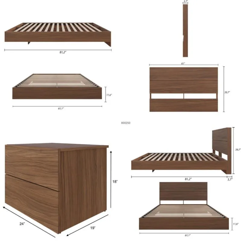 Nexera Queen Bedroom Set (60") - 4 pcs -