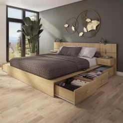 SUA-V Queen Bedroom Set with 6-Drawer Storage (60") - 4 pcs