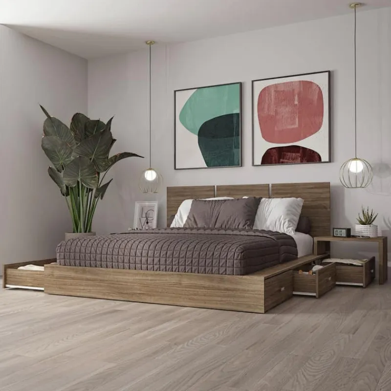 SUA-V Queen Bedroom Set with 6-Drawer Storage (60") - 5 pcs