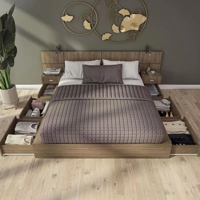 SUA-V Queen Bedroom Set with 6-Drawer Storage (60") - 4 pcs