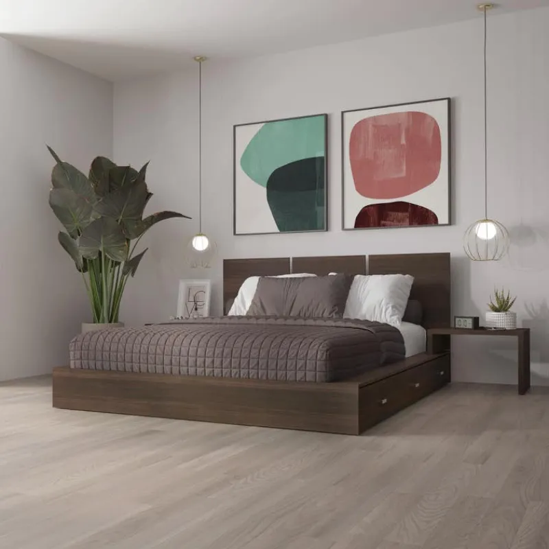 SUA-V Queen Bedroom Set with 6-Drawer Storage (60") - 4 pcs