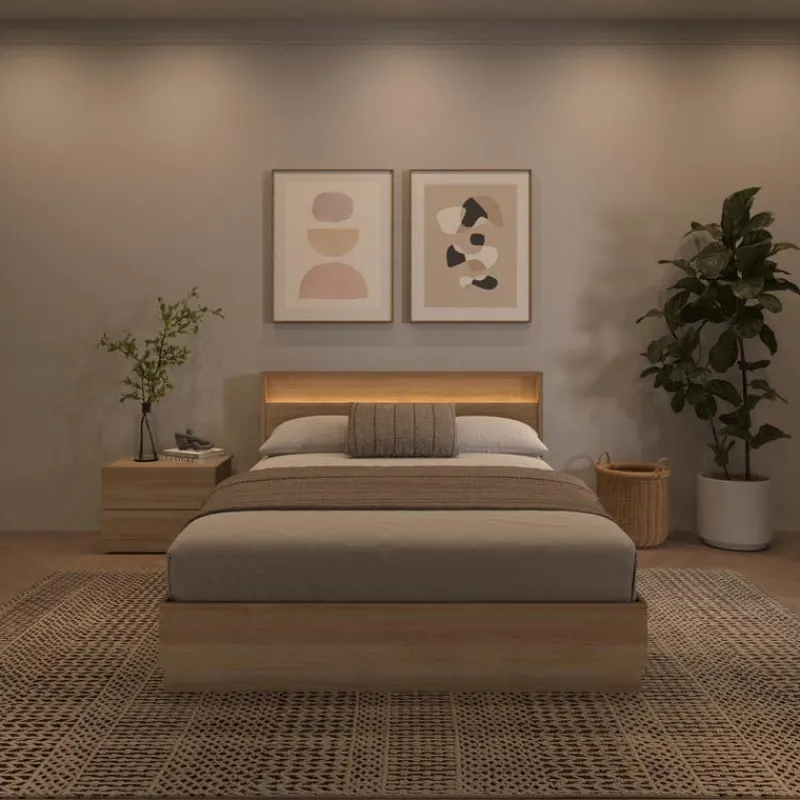Nexera Queen Bedroom Set with Lighting (60") - 3 pcs -
