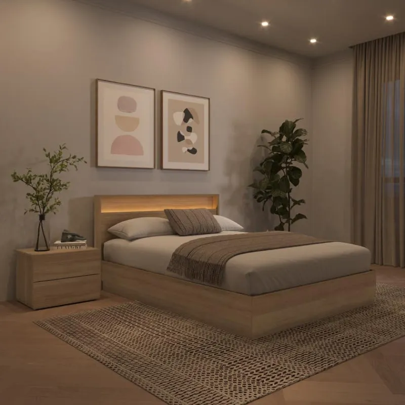 Nexera Queen Bedroom Set with Lighting (60") - 3 pcs -