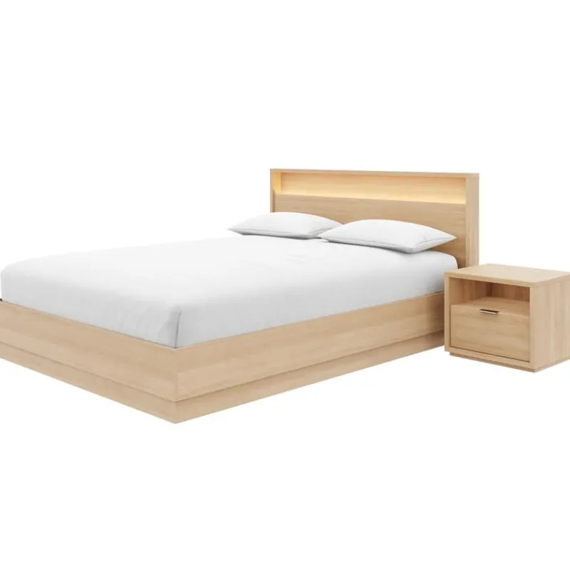 Nexera Queen Bedroom Set with Lighting (60") - 3 pcs -