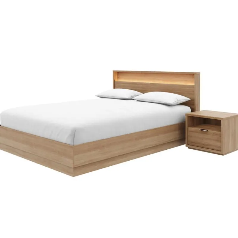 Nexera Queen Bedroom Set with Lighting (60") - 3 pcs -