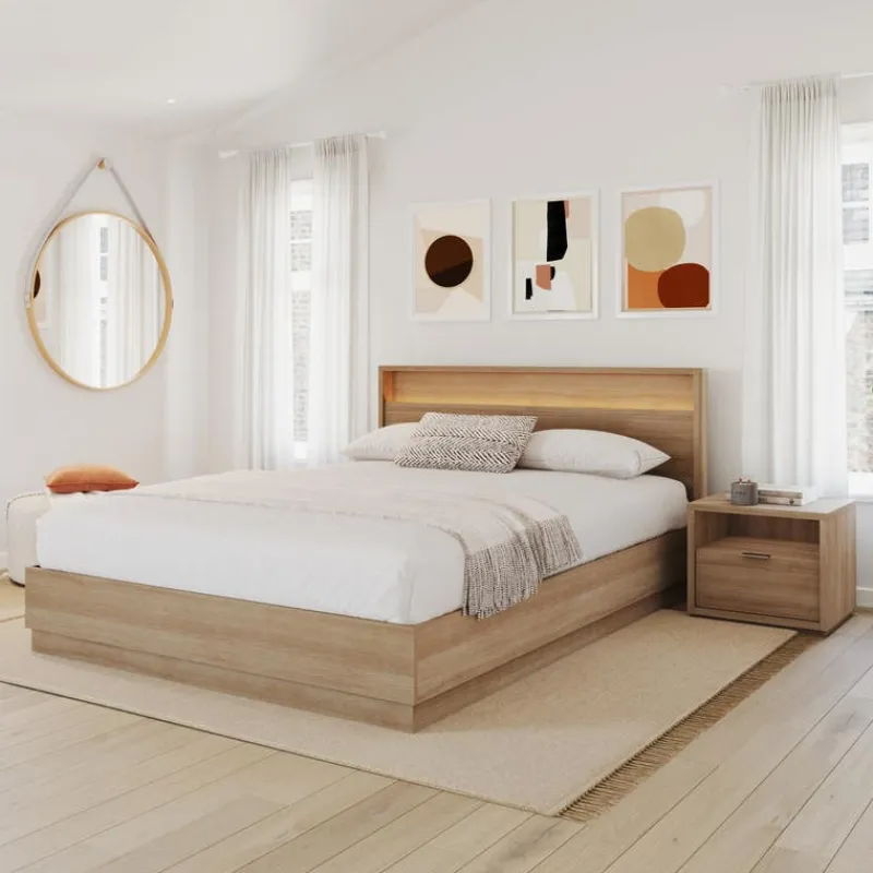 Nexera Queen Bedroom Set with Lighting (60") - 3 pcs -