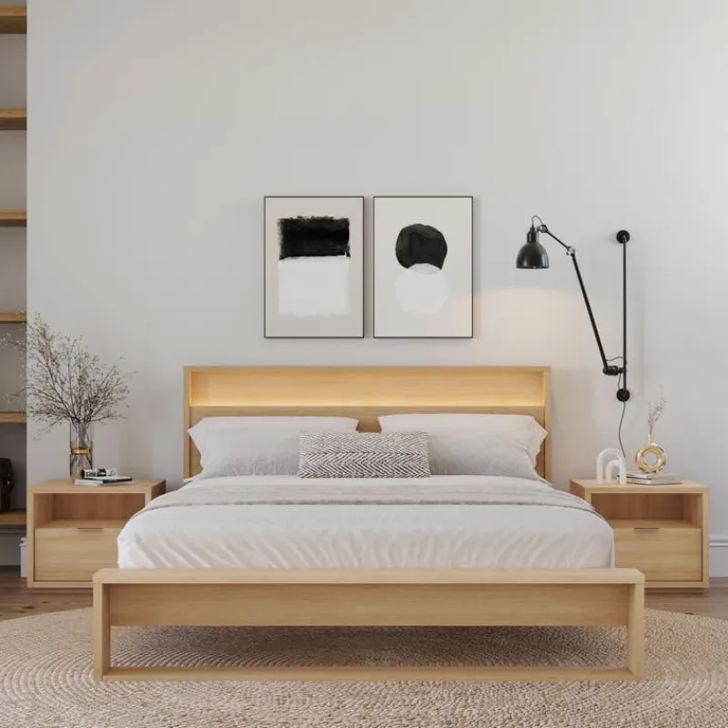 Nexera Queen Bedroom Set with Lighting (60") - 4 pcs -