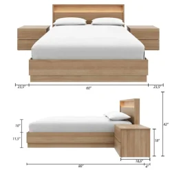 Nexera Queen Bedroom Set with Lighting (60") - 4 pcs -