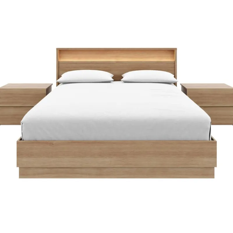 Nexera Queen Bedroom Set with Lighting (60") - 4 pcs -