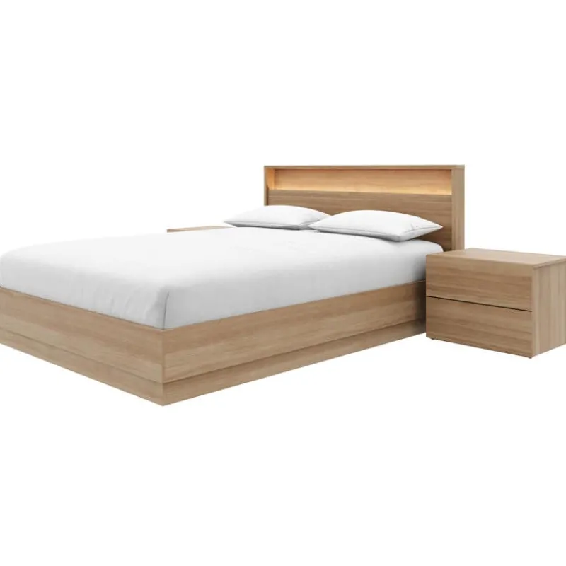 Nexera Queen Bedroom Set with Lighting (60") - 4 pcs -