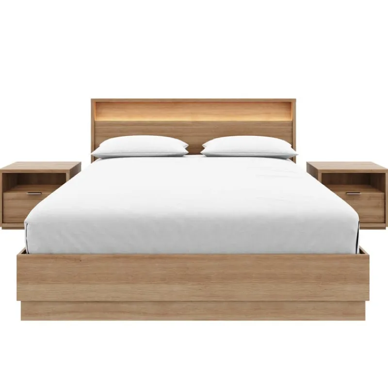 Nexera Queen Bedroom Set with Lighting (60") - 4 pcs -